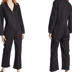Ayr black denim coveralls - jumpsuit